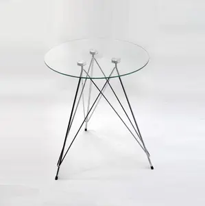 3フィートの透明な小さな丸いガラスのコーヒーテーブル