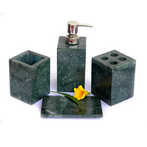 Juego de Baño Decorativo de Cinco Piezas de Mármol Verde Baroda Natural Ecológico de Alta Calidad, Accesorios de Baño, Dispensador de Jabón, Plato - Product Image 1