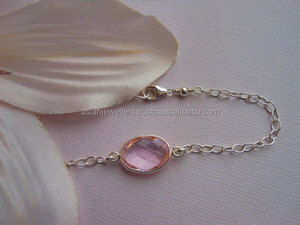 925 Sterling Silver Pink Quartz <b>Gemstone</b> <b>Bracelet</b>-Wedding Party Gift Jewelry - Product Image 2