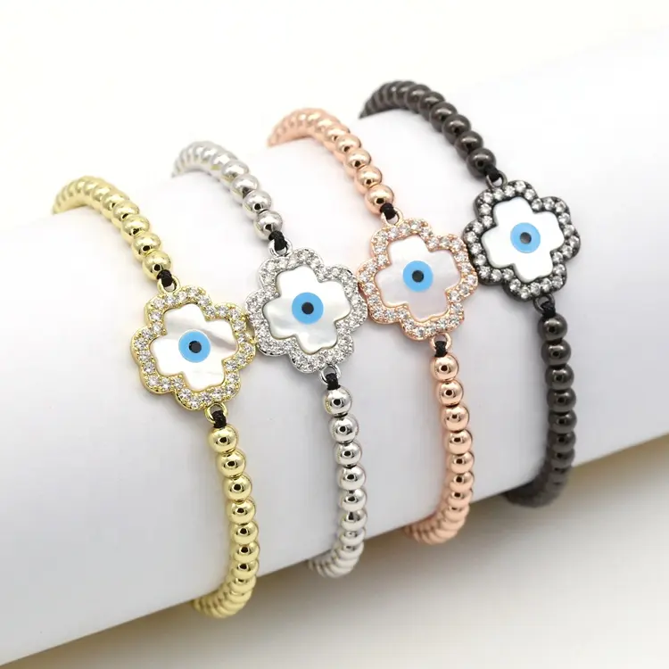 China Jewelry Wholesale Handmade Jewelry Four Leave Clover Bracelet