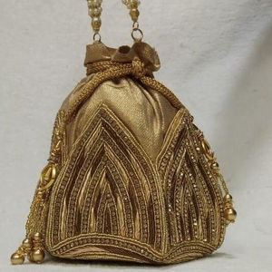 Handled Assorted Lotus <b>Potli</b> <b>Bags</b> Indian <b>Potli</b> <b>Bag</b> Flower Shaped Drawstring Purse - Product Image 2