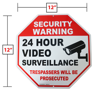 Segnale di videosorveglianza-sorveglianza 24 ore su 24 tutte le attività sono insegne monitorate-segnali di sicurezza CCTV - Product Image 4