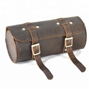 Sac de selle rond en toile imperméable noire véritable Sac à outils utilitaire pratique de 10cm de diamètre pour outils de bar - Product Image 3