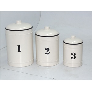 Haute qualité fer métal farine étain conteneur boîtes forme ronde décoratif thermique utilisation avec poignée - Product Image 4
