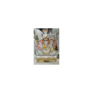 Decorative White Marble God Ganesha Statues - Product Image 1