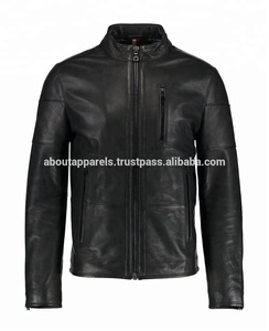 Chaqueta de piel de oveja y cuero de vaca para hombre, nuevo estilo Popular, venta al por mayor, negro, manga larga, 2021 - Product Image 5
