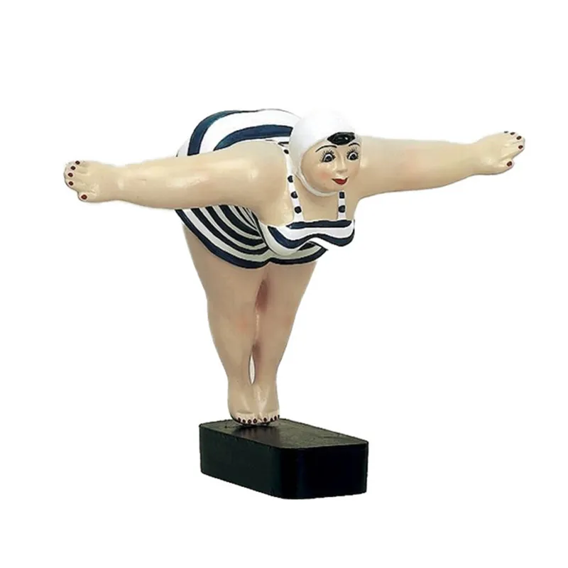 Fat Woman Ready to Swim Resin Figure Statue