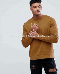 เสื้อสเวตเตอร์ระบายอากาศแขนยาวสำหรับผู้ชายคอกลมสีเหลืองผ้าฝ้าย100% เรียบพิมพ์ลายตามสั่ง - Product Image 2