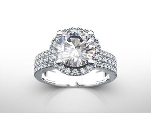 Nuevo anillo de diamante solitario redondo real 1.50TCW para mujer con acentos - Product Image 3