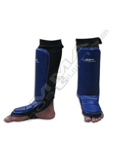 Protector de Espinilla y Empeine de Neopreno Negro y Azul con Logotipo Personalizado para MMA, Modelo MC-340, para Entrenamiento de Lucha en Jaula y Vale Tudo - Product Image 1