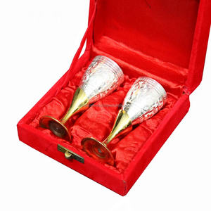 Copas de vino de latón plateado antiguo, Copas de metal personalizadas para regalos de boda, artículos de bar, decoración del hogar y uso tradicional de Vasos - Product Image 5