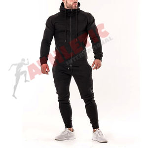 ชุดวอร์มแขนยาวสำหรับผู้ชายชุดออกกำลังกายผ้าฝ้ายสีดำลำลองชุดกีฬาฤดูหนาว - Product Image 1