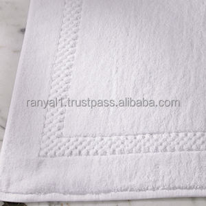 Alfombrillas de baño Dobby de algodón 100% con patrón de rayas hechas a máquina para uso en el baño - Product Image 2