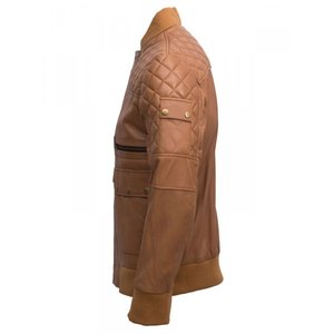Vente en gros Veste en cuir pour homme OEM Veste d'hiver en cuir de vachette souple avec poches zippées Tailles et couleurs personnalisées - Product Image 6
