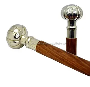 Brass Nautical Walking Stick Style Antique Sand Cast Walking Aid Staff For Men & Women Wood Cane CHWKS36037