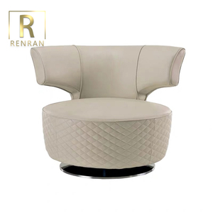 Nordic Style Contemporary Modern Luxury Style Low <strong>Round</strong> Back Living Room Home Furniture Leather Accent <strong>Chair</strong> <strong>Sofa</strong> <strong>Chairs</strong> - Product Image 4