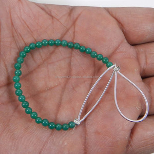 Perles en vrac Onyx vert 3mm Roundel 3.13 pouces longueur 8.45 cts brin pierre précieuse pour la fabrication de bijoux - Product Image 2