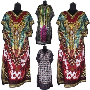 Kaftan Long de style indien, vêtement d'été en soie, imprimé, Sexy, création de styliste, décontracté, Poncho - Product Image 1