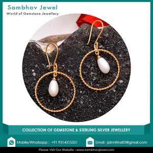 Pendientes de Aro Antiguos de Plata de Ley 925 Chapados en Oro de 18k Hechos a Mano, Grado AAAA, 5cm, Joyería para Mujer al por Mayor - Product Image 5