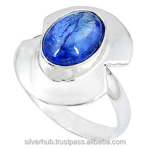 แทนซาไนต์อัญมณีสีฟ้าแหวนเงินแท้925การรักษาแบบธรรมชาติ Tanzanite หินเจียระไนแหวนแฮนด์เมดสีเงินแข็ง - Product Image 1