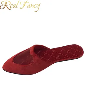 Rote Mode Damen Panto letten Hausschuhe Frauen Closed Toe Flat Indoor Outdoor Panto letten Schuhe