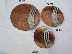 Vente chaude Plateau rond en aluminium moulé Émail alimentaire et nacre Mosaïque Bordure Table Ware Bol de service - Product Image 5