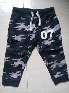 กางเกงสเวตเตอร์ลายพรางสำหรับเด็กชายสำหรับฤดูหนาวเสื้อผ้าฝ้ายผสมสีพื้น - Product Image 2