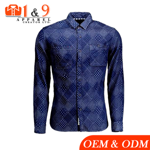 ผู้ชายที่มีคุณภาพสูงอินเทรนด์ดูตรวจสอบรูปแบบเสื้อแขนยาวจากบังคลาเทศผู้ผลิต - Product Image 3