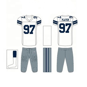 Vêtements d'entraînement de football américain unisexe, personnalisés, en polyester, avec numéro imprimé par transfert thermique, respirants, vêtements de sport, grandes tailles - Product Image 4