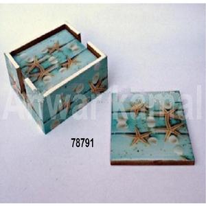 Ensemble de dessous de verre en bois imprimé pour table à manger Hot Pot & Cup Accessoires Mats & Pads Decor - Product Image 2