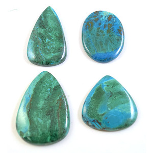 Chrysocola-cabujón de piedras de Color azul Natural, Gema de cabujón, venta al por mayor - Product Image 3