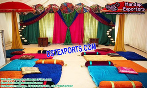 อุปกรณ์ตกแต่งเวทีงานแต่งงานแบบอินเดียใหม่สำหรับตกแต่งเวทีการตกแต่งเวทีการตกแต่งสไตล์ใหม่สำหรับ mehandi - Product Image 3