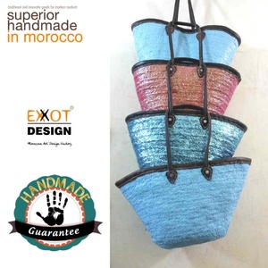 EXXOT DESIGN Elégant Marocain Original Premium Doum Matériel Sacs à provisions à manche moyen Design traditionnel pour pratique - Product Image 5