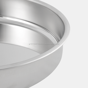 Plateau de cuisson rond en acier inoxydable 18/10, plateau écologique en acier inoxydable, 36cm de diamètre, adapté au four - Product Image 2