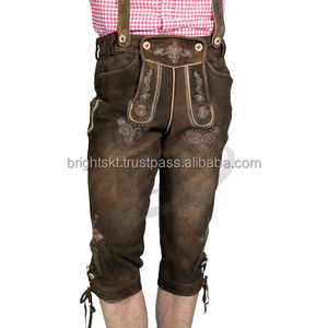Trachten-Pantalones de gamuza originales para hombre, uniforme con tirantes hasta la rodilla personalizable con cinturón - Product Image 2