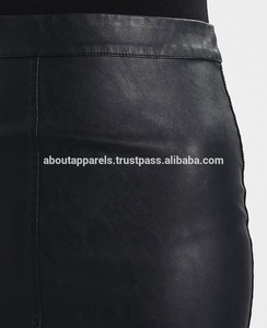 กระโปรงหนังแกะแท้ลายล้วนทันสมัยทันสมัยสำหรับผู้หญิง AA 2171ใส่ทำงานไซส์ใหญ่พิเศษแบบสั้นปักลาย - Product Image 4