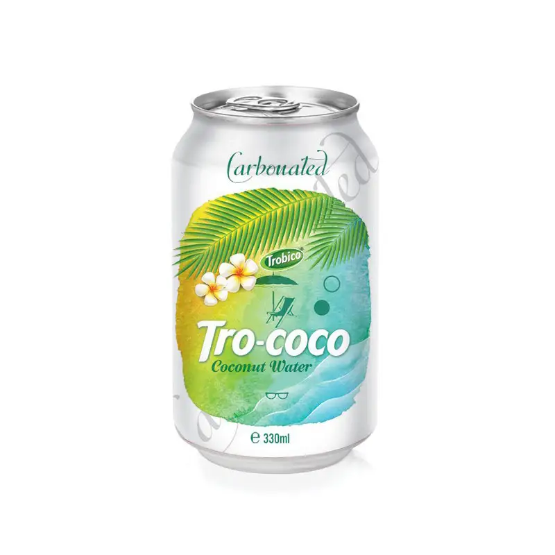 Trobico Brand 330ml Alu Short Can Carbonated Pure Coconut Water