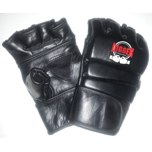Gants de boxe en cuir de vache véritable de style vintage Muay Thai Sac de frappe UFC MMA Demi-doigts Gants de boxe DG-2102 - Product Image 4