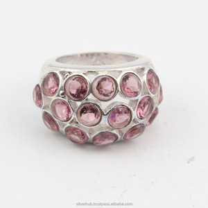 2025 nuevos anillos hechos a mano de piedras preciosas de cuarzo rosa Natural de Plata de Ley 925 únicos joyería para mayorista - Product Image 2