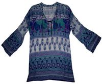 Hirigin — chemisier indien en coton taille libre, Top ethnique, Hippie, rétro, Boho, tunique animaux, bollyah, tunique en coton, top kurtis
