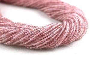 Perles rondes micro-facettées en quartz fraise naturel de 12,5 pouces de long pour la fabrication de bijoux, bracelets, colliers, boucles d'oreilles - Product Image 4