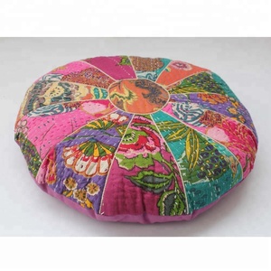 Coussin de siège de méditation en coton imprimé de marque privée OEM rond tricoté massage mousse à mémoire remplissage Yoga utilisation - Product Image 5