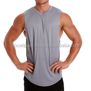 custom oem <b>Mens</b> Gym <b>Singlets</b> Training lifting workout deep Tank tops - Product Image 1