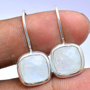 Forme carrée 925 argent Sterling fil d'oreille boucles d'oreilles bijoux à la mode classique plaqué argent boucle d'oreille pour les femmes - Product Image 5