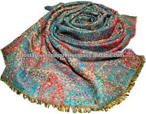 100% Pure <b>Turquoise</b> Blue Paisley Cashmere Pashmina <b>Scarf</b> Novel Winter Gift for Men Weddings Other Occasions Traditional Shawls - Product Image 2