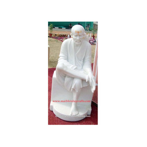 หินสีขาวทำรูปปั้นพระเจ้าไสบาบา - Product Image 1
