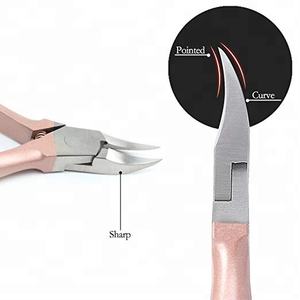 Cortador de uñas profesional de alta resistencia de oro rosa personalizable Etiqueta Privada acero pinza de uñas encarnadas - Product Image 5