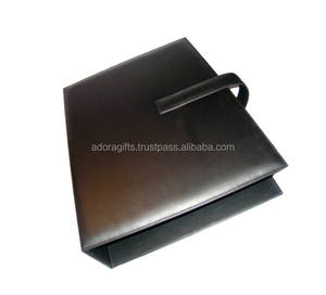 Reliure à anneaux en métal format légal / Reliures à 4 anneaux personnalisées avec poignée / Porte-documents de luxe en cuir avec anneaux - Product Image 2