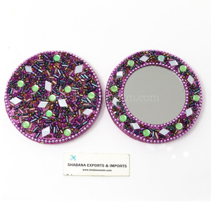 Affordable Beauty <b>Care</b> Purple Round Hand Mirrors Personalized Portable Mirror <b>Keep</b> Beauty Accessories with Different Sizes - Product Image 5