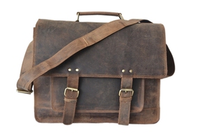 Handmade Retro Soft Leather Unique New Design Vintage Crazy Horse Leather Durable Sling Bag Handbag Office Bag - Product Image 2